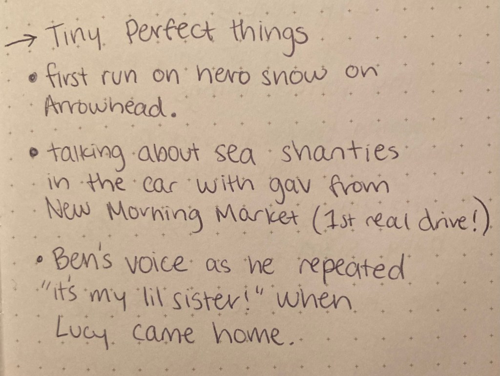 Journaling about moments of beauty in daily life.